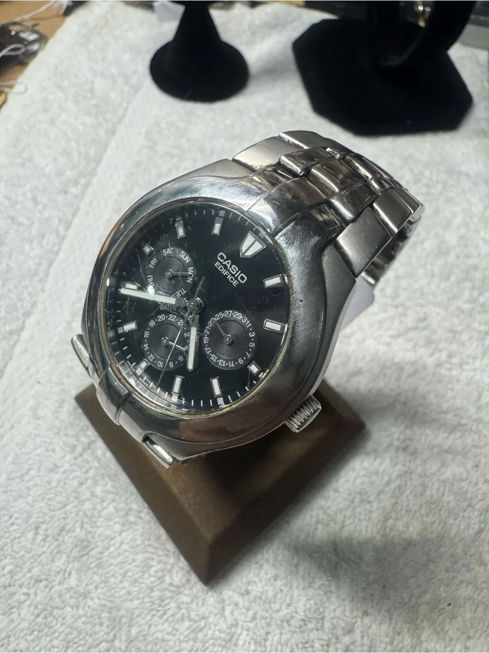 Casio Edifice Stainless Steel Black Dial Men's Watch